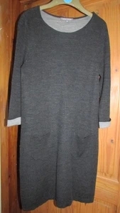 Laura Ashley anthrazitfarbenes Kleid, wollreich mit Fronttaschen Gr. 14 ~ top - Bild 1 von 1