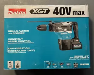 Makita 40 V Max XGT bürstenlos kabellos 1-9/16 Zoll AVT Drehhammer Kit GRH05M1 - Bild 1 von 8