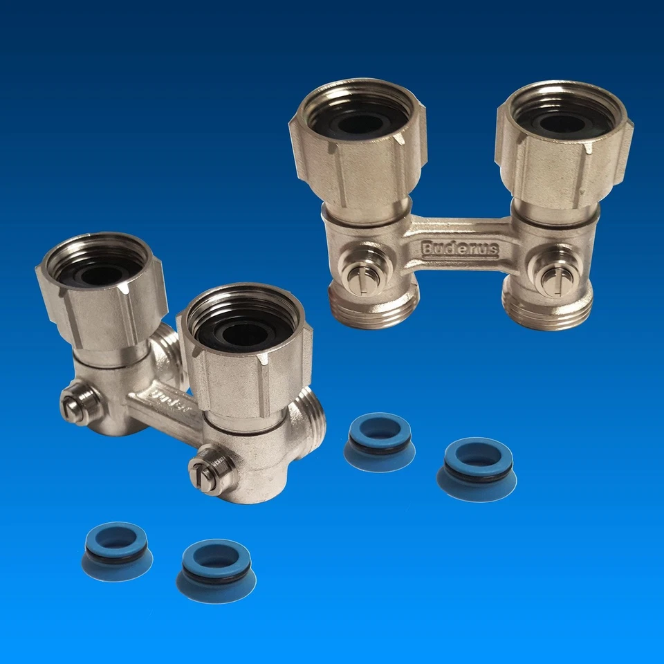 Buderus Logafix Hahnblock Heizkörper Verschraubung Zweirohr - Bild 1 von 1