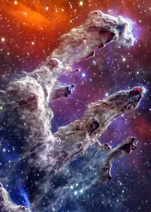 Säulen der Schöpfung Composite James Webb Weltraumteleskop Foto Fotodruck - Bild 1 von 4