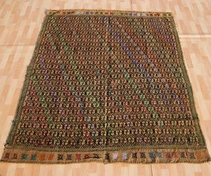 TURKISH EMBROIDERED WOOL HANDWOVEN RECTANGLE ANATOLIAN KELIM 30+ AREA RUGS 5X7ft - Picture 1 of 4