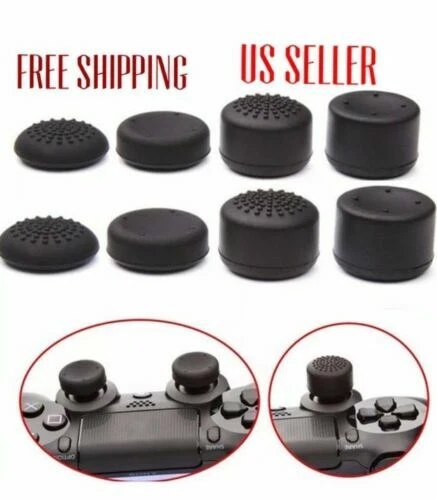 8pcs Black Silicone Thumb Stick Grip Cover Caps For PS4 & Xbox One Controler USA - Image 1 of 1