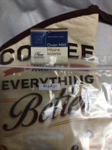 Printed Kitchen Oven Mitt (13") COFFEE MAKES EVERYTHING BETTER, brown back, GR - Picture 1 of 8