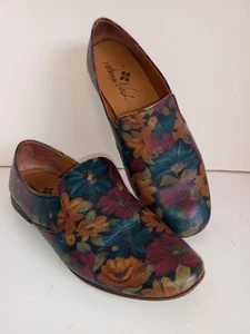 Mocasines sin cordones PATRICIA NASH "Fabiana" talla 7US/37EU antiguos de cuero floral rosa - Imagen 1 de 12