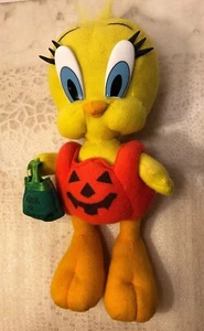 Tweety Bird Halloween 1997 Orange Pumpkin Costume, Twick or Tweet Bag, Plush - Picture 1 of 6