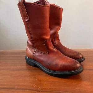 Red Wing Pecos 1289 Pull On Brown Leather Work Boot Mens Sz 8 D USA Made - Picture 1 of 7