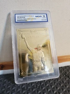 1996 Bleachers Nolan Ryan “5,714 All-Time Strikeout KING” 23Kt Gold GRADED 10 - Picture 1 of 9