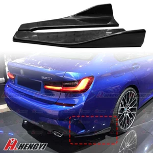 Gloss Black Rear Bumper Side Skirt Splitter Fit 19-22 BMW G20 3 SERIES 330i G80 - Picture 1 of 6
