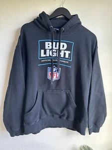Bud Light Hoodie NFL Beer Men's Medium Black - Picture 1 of 12