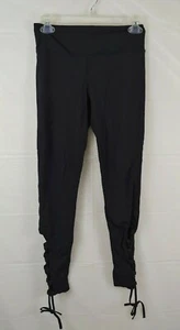 Mono B Womens Leggings Sz Small Black Cut Out Lace Up Legs Athletic Pants  - Picture 1 of 6