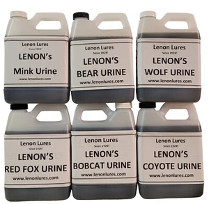 Lenon's Urine Choose Bear, Bobcat, Coyote, Mink, Fox, Wolf - 4 oz to Gallon Size - Picture 1 of 49