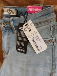 *NWT*Superdry Womens Alexia Jeggings:Cloud Blue:27"W, 32"L - Picture 1 of 12