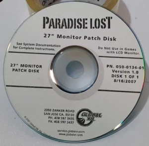 Global Vr PARADISE LOST arcade game 27" Monitor Patch Disk version 1.0 - Imagen 1 de 2