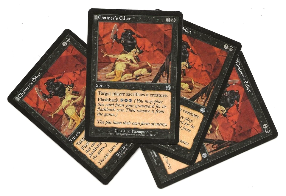4 CHAINER'S EDICT Torment Magic ENGLISH NM- Edicto de Cadenero MTG x4 - Imagen 1 de 1