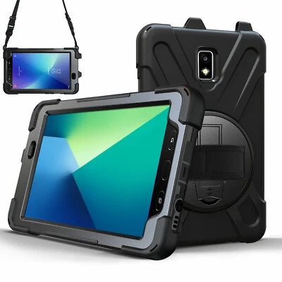 TECHGEAR For Samsung Tab Active 2 T390 /5 Tough Rugged Hand & Shoulder Strap Stand Case