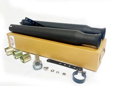 Par de silenciadores de escape de megáfono negro tipo tulipanes para moto clásica - Imagen 1 de 2