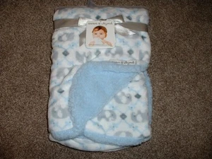 Blankets & Beyond Baby Elephant Sherpa Fleece Pink Blue and Gray Infant NWT VHTF - Picture 1 of 12