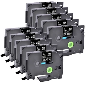 10PK Compatible Brother TZ-315 TZe-315 Label Tape White on Black PT-1400 0.23" - Imagen 1 de 4
