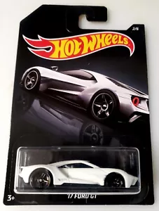 2018 Hot Wheels Exotics White '17 Ford GT #2/6 Walmart Exclusive Black Card - Foto 1 di 10