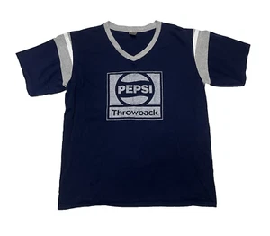 PEPSI Throwback Blue Cotton T-Shirt Mens Large USA - Picture 1 of 4