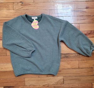 Hayden Ribbed Puff Long Sleeve with Elastic Cuffs and Hem Youth S- New with Tags - Picture 1 of 5