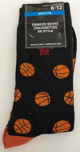 Mens Fun Themed Dress Socks Basketball Sz 6-12 - Picture 1 of 2