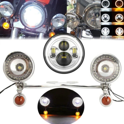 Faro LED 7" + Barra de luces de paso de 4,5" para Yamaha Royal Star Venture XVZ1300 Foto 1 de 4