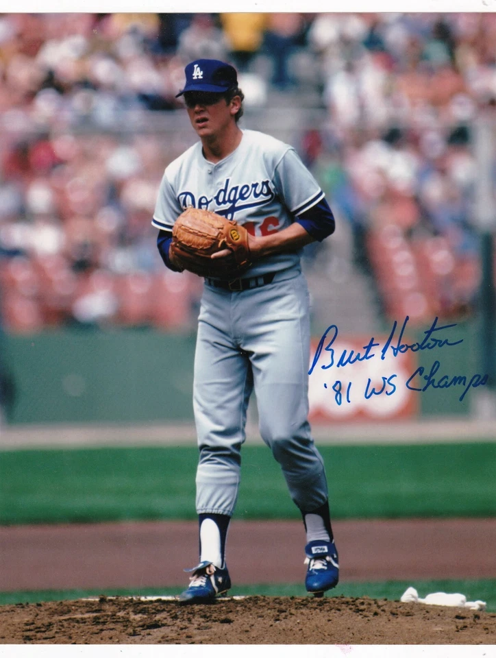 Burt Hooton Los Angeles Dodgers 1981 WS CHAMPS ACCIÓN FIRMADO 8x10 Foto 1 de 1