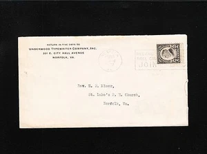 Underwood Typewriter Co Norfolk Virginia 1923 Black Harding Cover Ö - Picture 1 of 2