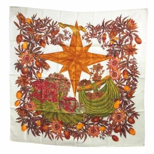 HERMES Carre 90 Passiflores Passion Flower Scarf 1996 Vintage Silk Large Size - Picture 1 of 6