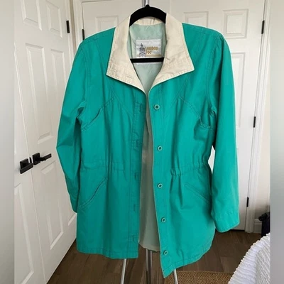 Chaqueta cortavientos London Fog vintage para mujer verde talla 8 Foto 1 de 4