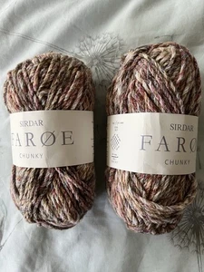 Sirdar Faroe Chunky Yarn Wool F005, Shade 0252 Light Pinks And Browns, new, 100g - Picture 1 of 7