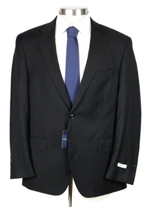 Peter Millar Suit 44 R Mens Solid Black Wool 2 Piece Two Button Business New - Picture 1 of 13