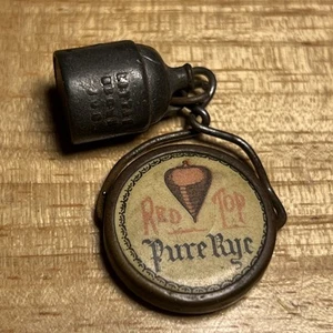 Antico Charm Pubblicitario Pre Pro Rosso Top Segale Celluloide Spinner Piccola Brocca Marrone - Foto 1 di 5