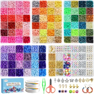 20000 Clay Beads Kit Bracelet Making 96 Colours 5 Boxes Polymer Clay Craft - Picture 1 of 12