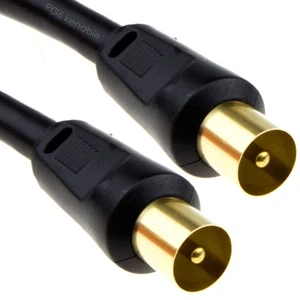 Câble D'Antenne TV Coaxial RG6 RF Male À Male 0,5m/1m/2m/3m/5m/10m - Afbeelding 1 van 28