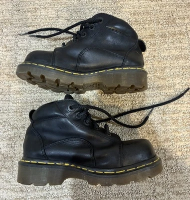 Dr. Martens 8444 Cuero Negro Combate Niños 2 Doc Cordones Estilo Moda Foto 1 de 4