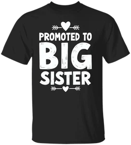 Promoted to Big Sister Outfit - Toddler Girl Baby Announcement Gift Youth T-Shir - Picture 1 of 20