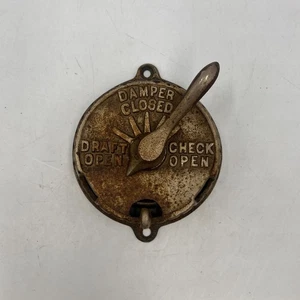 Um 1900 Nachlass Ofen Gusseisen Dämpfer Steuerplatte - Bild 1 von 11