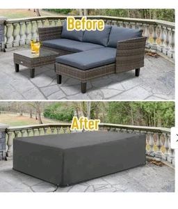 Set Divano Componibile Copri Arredo Patio Esterno Chaise 97" x 65" x 26" Grigio - Foto 1 di 7