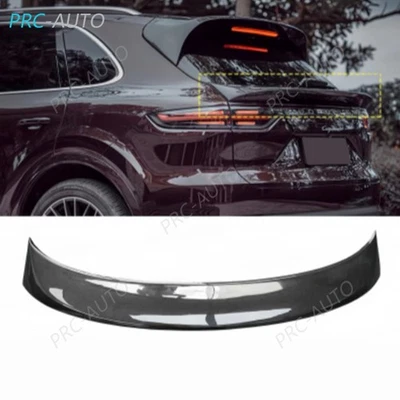 For Porsche Cayenne 2019-2023 Real Carbon Fiber Rear Spoiler Lip Roof Wing Kit - Image 1 of 4