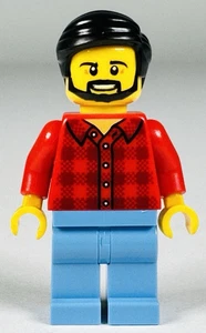 LEGO CITY CTY043 Male Camper Red Plaid Shirt Minifigure From Set 60182 - Picture 1 of 4
