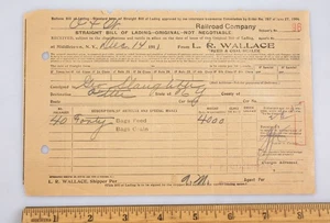 Vintage 1911 New York Ontario & Western Railway Bill of Lading 40 Bags of Feed - Picture 1 of 2