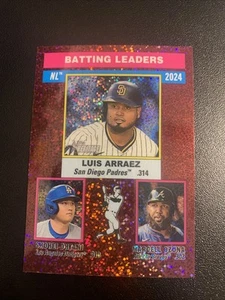 2025 Topps Heritage Baseball 191 NL Batting Leaders Arraez Ohtani Ozuna Pink - Picture 1 of 2