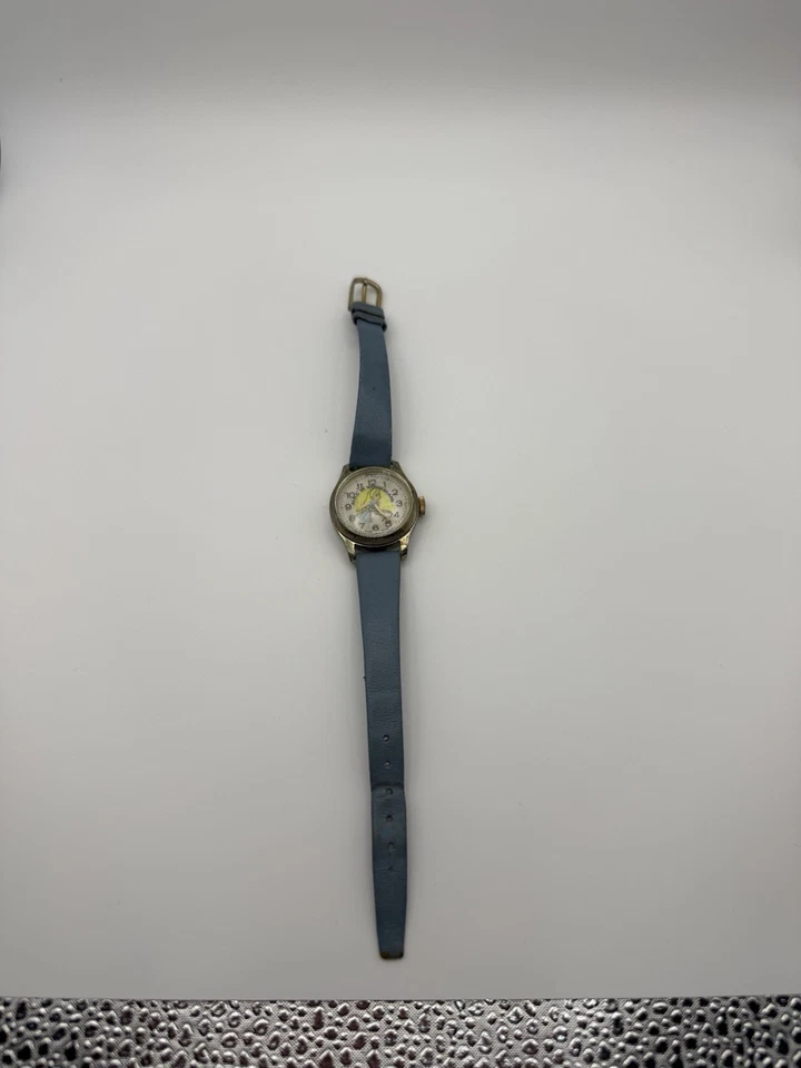 VTG Bradley Disney Alice in Wonderland Watch Works, Original Dial + Strap, Rare - Image 1 of 4