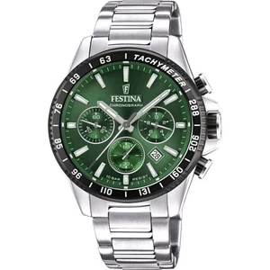 Reloj para hombre Festina Timeless cronógrafo esfera verde cuarzo 100M F20560-4 - Imagen 1 de 3