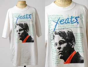 Camiseta literaria de algodón Yeats Irish Author años 90 - Imagen 1 de 5