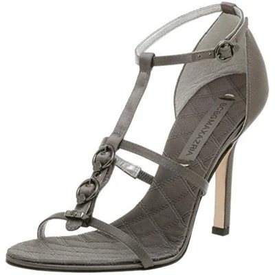 BCBGMaxAzria Maetis Sandalia Gris Satinado Talla 8.5 Med Nueva $200  Foto 1 de 4