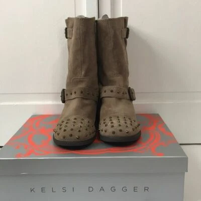 KELSI DAGGER Botas de Gamuza Envejecidas Marrón Stud Ranger Talla 9M Foto 1 de 4