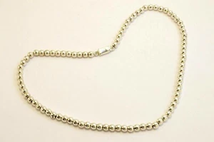 Taxco Mexican Sterling Silver 6 mm Bead/Ball Chain Necklaces 20"/52 cm, 52 gram - Picture 1 of 12